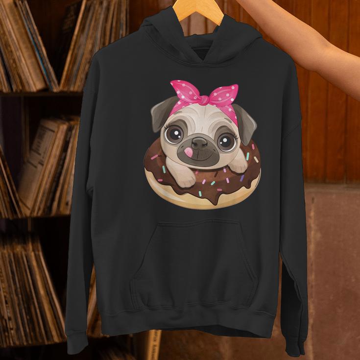 Cute Pug Shirt Donut Girls Dog Women's Hoodie, gift for family, gift for coworker