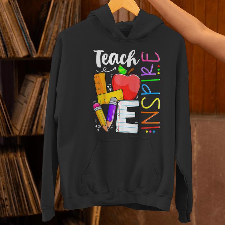 Cute Teach Love And Inspire Men Women Teacher Women's Hoodie, gift for family, gift for coworker