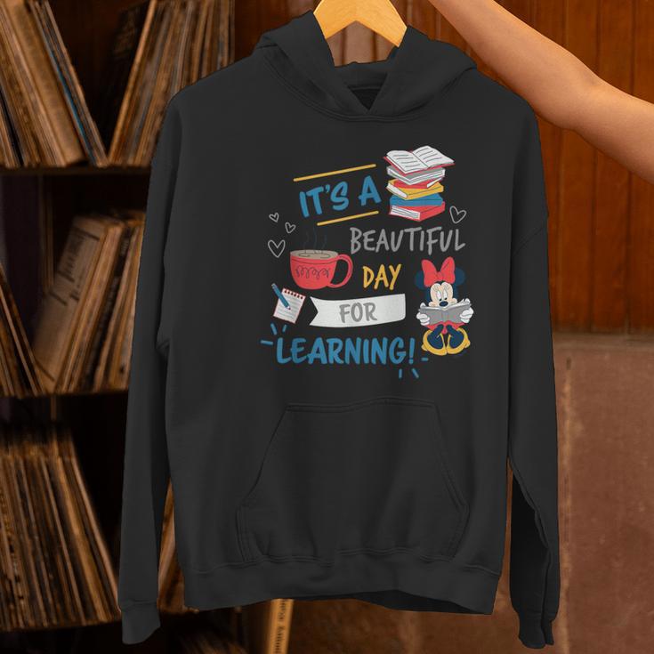 Disney Minnie Mouse Beautiful Day For Learning Teacher's Day Women's Hoodie, gift for family, gift for coworker Disney Minnie Mouse Beautiful Day For Learning Teacher's Day Women's Hoodie, gift for family, gift for coworker