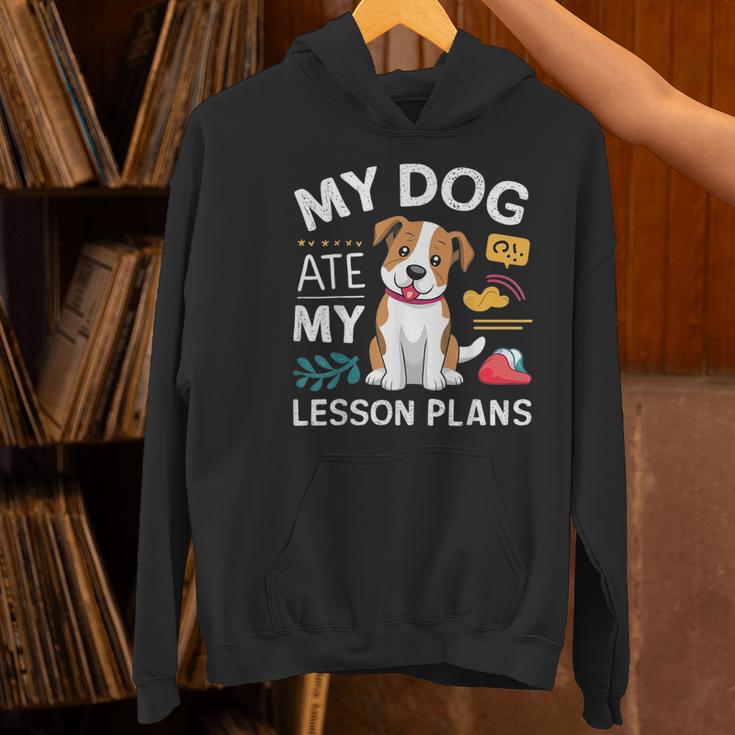 My Dog Ate My Lesson Plan Teacher Back To School Women's Hoodie, gift for family, gift for coworker