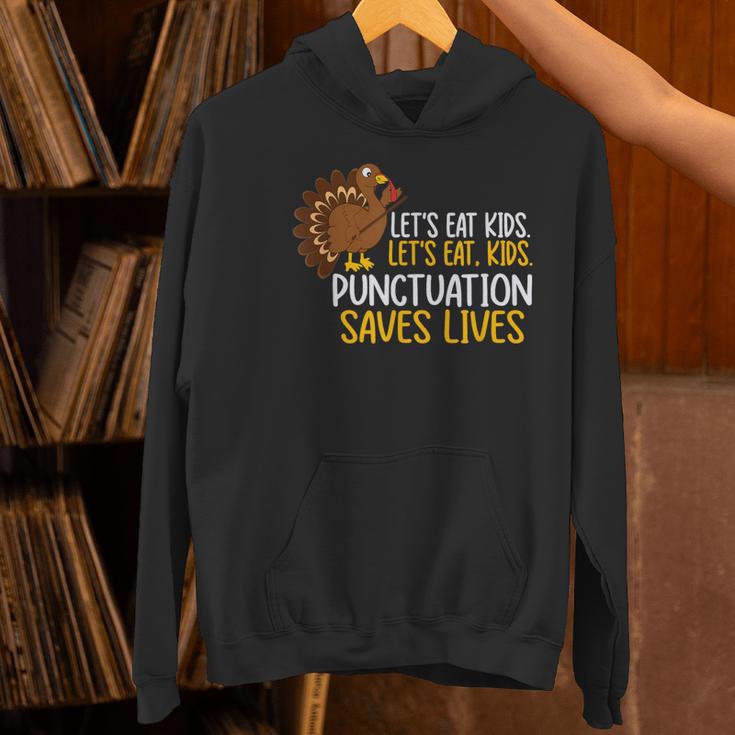 Lets Eat Kids Punctuation Turkey Thanksgiving Teacher Women's Hoodie, gift for family, gift for coworker Lets Eat Kids Punctuation Turkey Thanksgiving Teacher Women's Hoodie, gift for family, gift for coworker