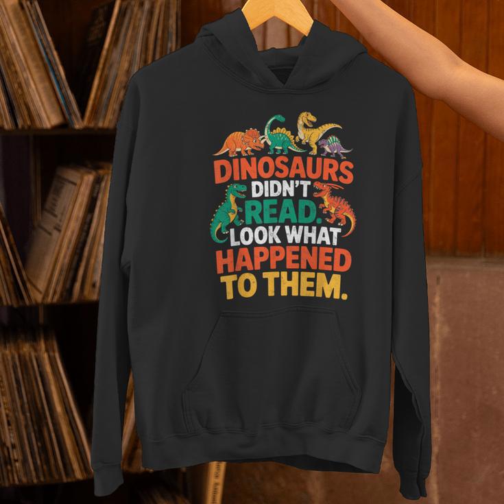 English Teacher Dinosaurs Didn’t Read What Happened To Them Women's Hoodie, English Teacher Hoodies, gift for family, gift for coworker