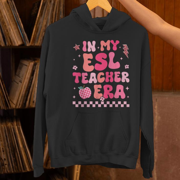 In My Esl Teacher Era Back To School ESL Teacher Groovy Women's Hoodie, Esl Teacher Hoodies, Groovy Teacher Hoodies, gift for family, gift for coworker