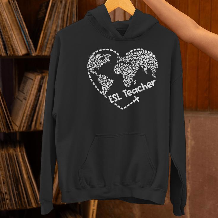 ESL Teacher ESOL Student Cute Heart Shape English Teacher Women's Hoodie, Esl Teacher Hoodies, English Teacher Hoodies, gift for family, gift for coworker