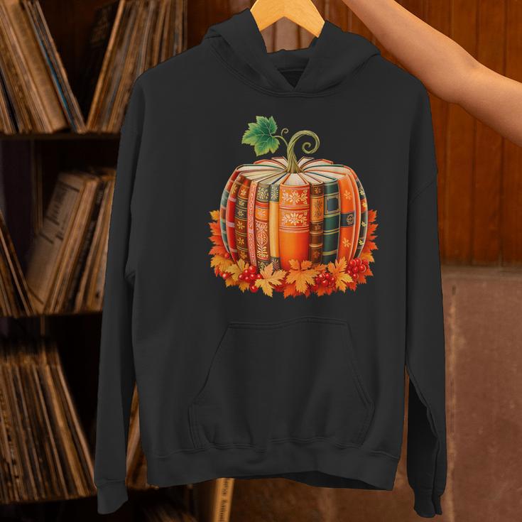 Fall Book Autumn Reading Teacher Halloween Pumpkin Season Women's Hoodie, gift for family, gift for coworker