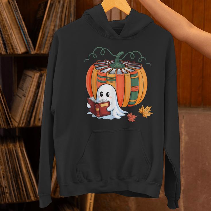 Fall Book Pumpkin Ghost Reading Books Halloween Teacher Women's Hoodie, gift for family, gift for coworker Fall Book Pumpkin Ghost Reading Books Halloween Teacher Women's Hoodie, gift for family, gift for coworker