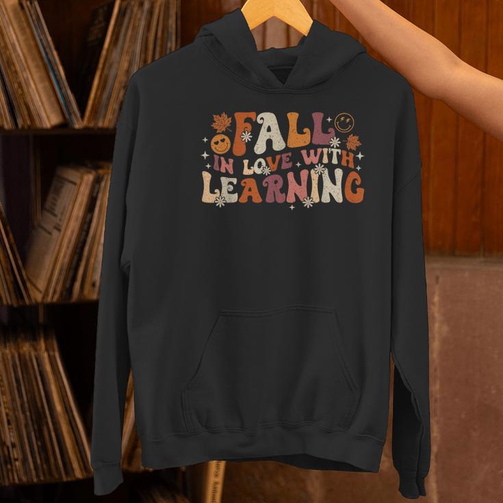 Fall In Love With Learning Autum Thanksgiving Teacher Kids Women's Hoodie, gift for family, gift for coworker Fall In Love With Learning Autum Thanksgiving Teacher Kids Women's Hoodie, gift for family, gift for coworker