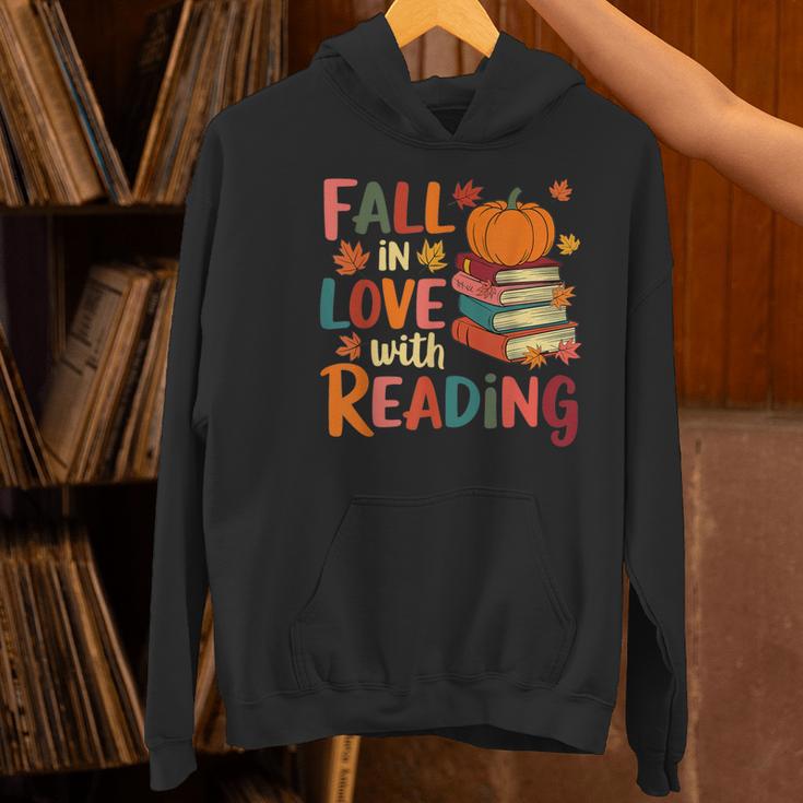 Fall In Love With Reading Autumn Thanksgiving Shirt Teacher Women's Hoodie, gift for family, gift for coworker Fall In Love With Reading Autumn Thanksgiving Shirt Teacher Women's Hoodie, gift for family, gift for coworker