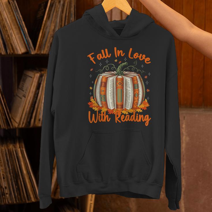 Fall In Love With Reading Pumpkin Autumn Librarians Teacher Women's Hoodie, gift for family, gift for coworker Fall In Love With Reading Pumpkin Autumn Librarians Teacher Women's Hoodie, gift for family, gift for coworker