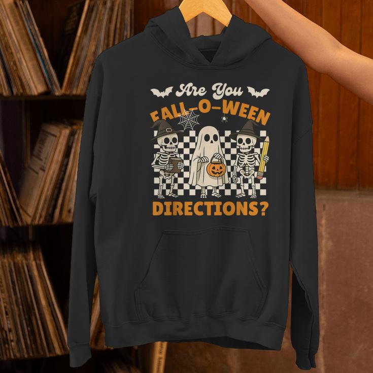 Are You Fall o Ween Directions Halloween Skeleton Teacher Women's Hoodie, gift for family, gift for coworker Are You Fall o Ween Directions Halloween Skeleton Teacher Women's Hoodie, gift for family, gift for coworker