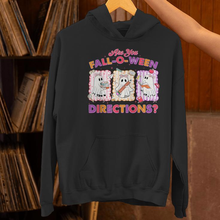 Are You Fall-O-Ween Directions Halloween Teacher Ghost Women's Hoodie, gift for family, gift for coworker