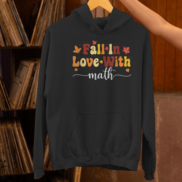 Fall Teacher Fall In Love With Math Math Thanksgiving Women's Hoodie, gift for family, gift for coworker Fall Teacher Fall In Love With Math Math Thanksgiving Women's Hoodie, gift for family, gift for coworker