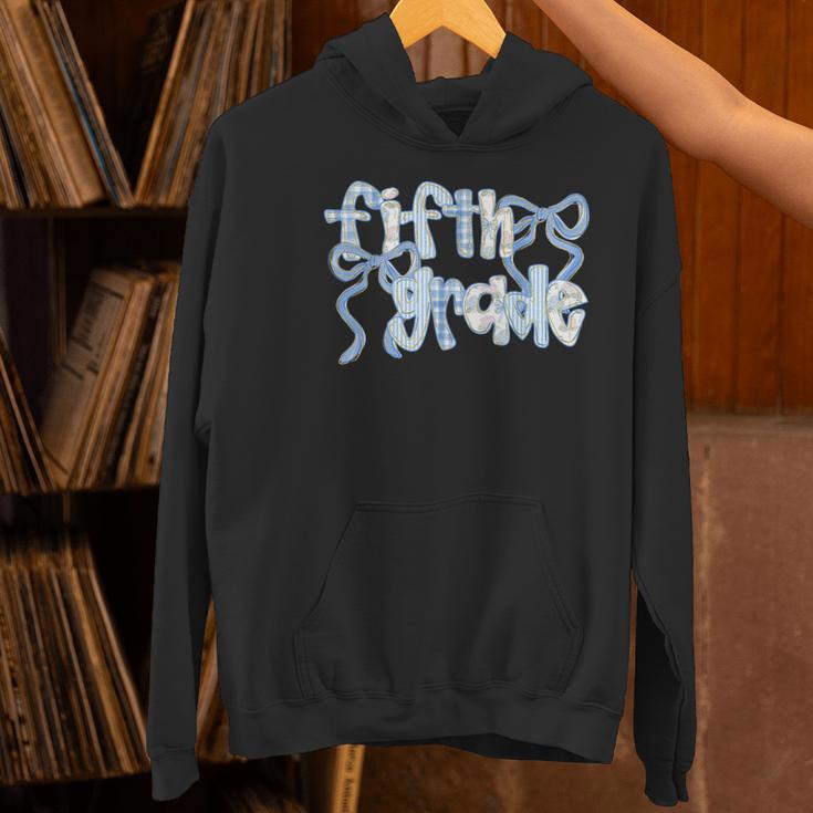 Fifth Grade Team Coquette Bow 5th Grade Teacher Girl Kid Women's Hoodie, gift for family, gift for coworker