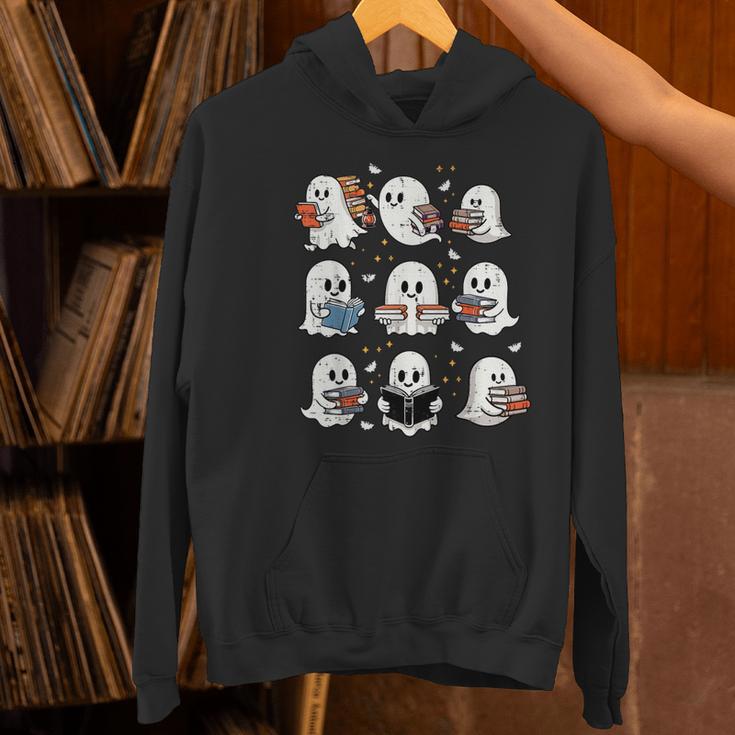 Ghosts With Books Library Halloween Men Women Kids Teacher Women's Hoodie, gift for family, gift for coworker