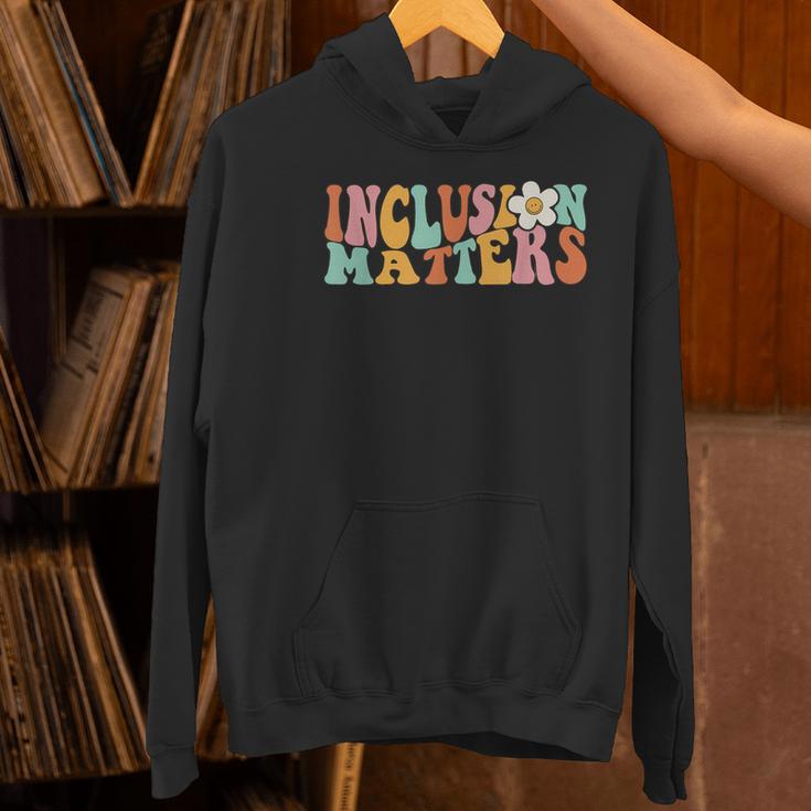 Gnoovy Vintage Inclusion Matters Special Education Teacher Women's Hoodie, gift for family, gift for coworker Gnoovy Vintage Inclusion Matters Special Education Teacher Women's Hoodie, gift for family, gift for coworker