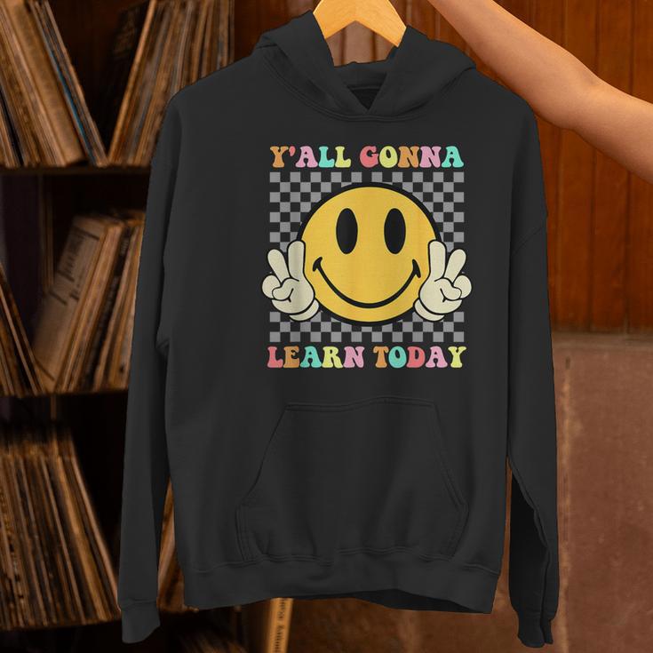 You All Gonna Learn Today Shirt Retro Groovy Teacher Life Women's Hoodie, Groovy Teacher Hoodies, gift for family, gift for coworker