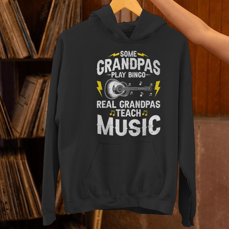 Some Grandpas Play Bingo Real Grandpas Teach Music Teacher Women's Hoodie, gift for family, gift for coworker