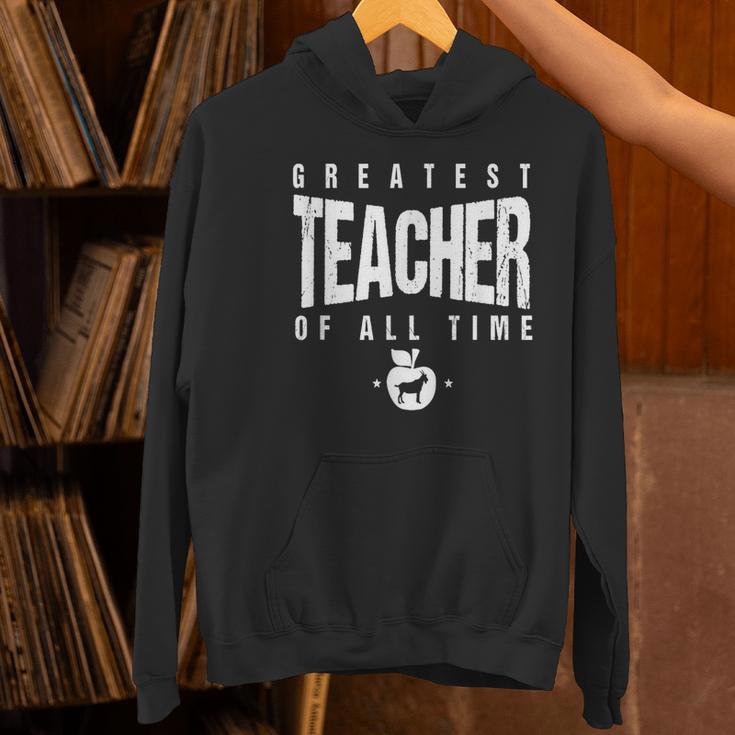 Greatest Teacher Of All Time Teachers Day 1 Teacher Goat Women's Hoodie, gift for family, gift for coworker Greatest Teacher Of All Time Teachers Day 1 Teacher Goat Women's Hoodie, gift for family, gift for coworker