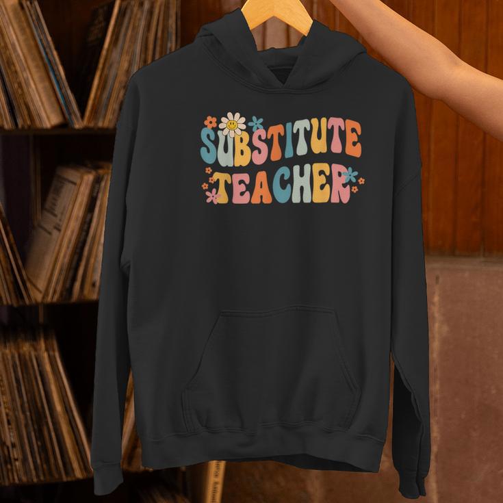 Groovy Substitute Teacher Retro Teacher Back To School Women's Hoodie, Groovy Teacher Hoodies, gift for family, gift for coworker Groovy Substitute Teacher Retro Teacher Back To School Women's Hoodie, Groovy Teacher Hoodies, gift for family, gift for coworker
