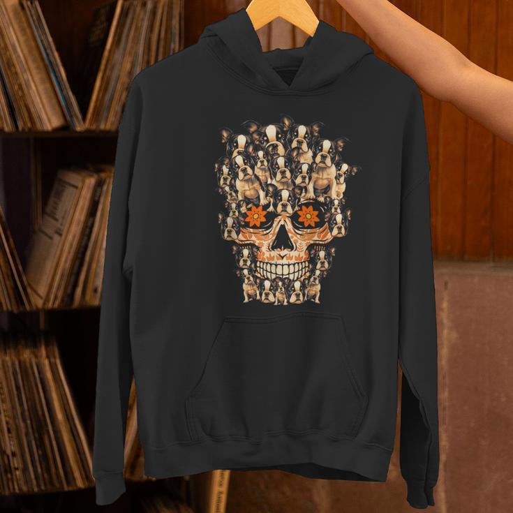 Halloween Costume Skull Boston Terrier Dog Lover For Men Women Kids Women's Hoodie, Boston Terrier Halloween Hoodies, gift for family, gift for coworker