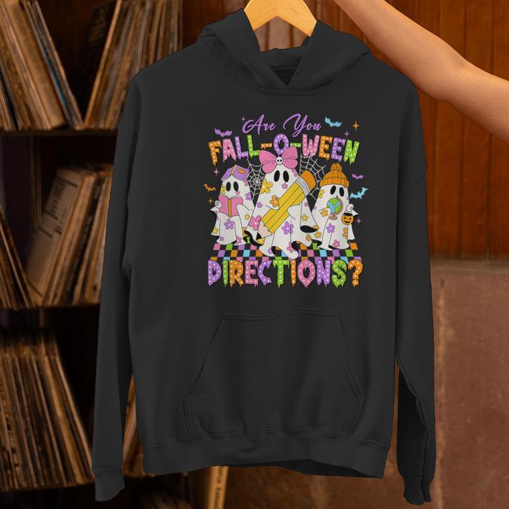 Halloween Floral Ghost Teacher Are You Falloween Directions Women's Hoodie, gift for family, gift for coworker