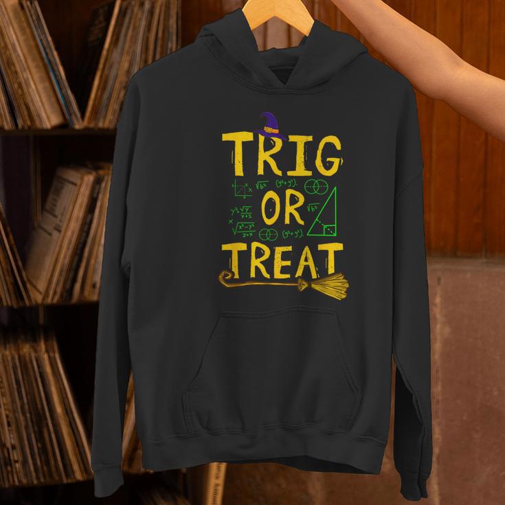 Halloween Math Teacher Trig Or Treat Student School College Women's Hoodie, gift for family, gift for coworker