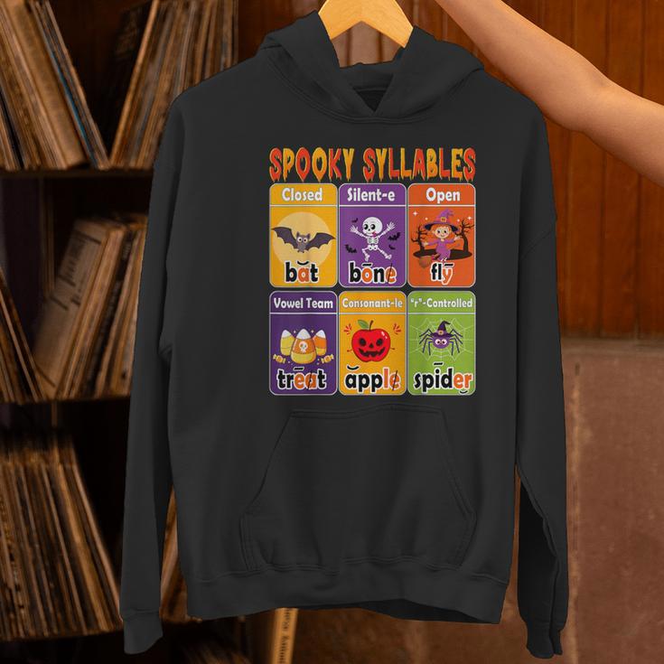 Halloween Spooky Syllable Types Teacher Educational Women's Hoodie, gift for family, gift for coworker