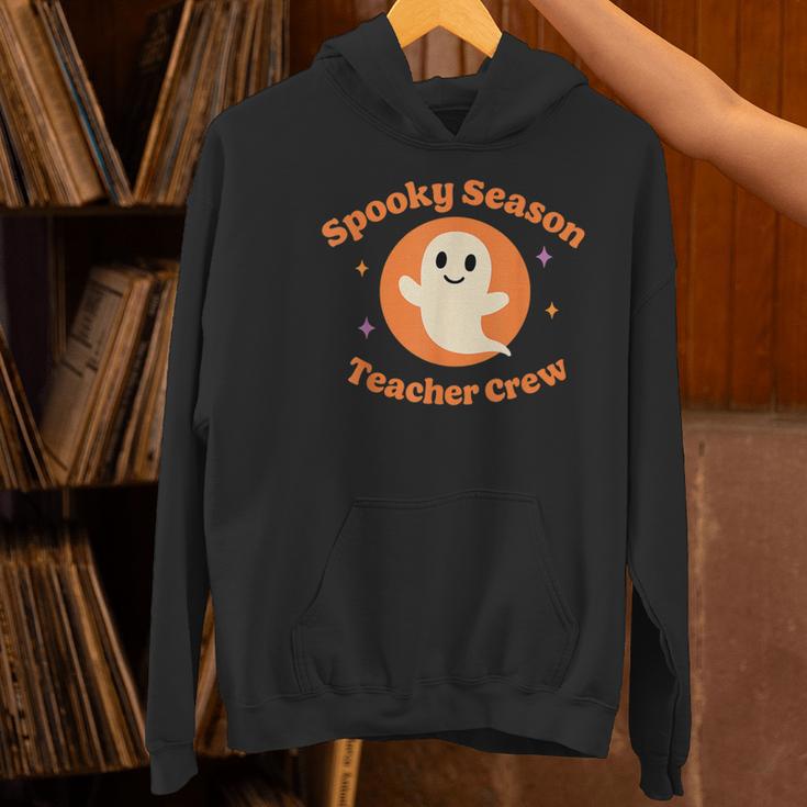 Halloween Teacher Crew Spooky Season Retro Ghost Women's Hoodie, gift for family, gift for coworker