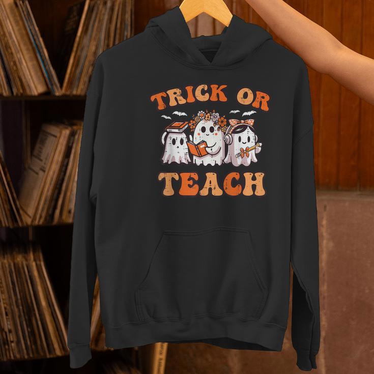 Halloween Teacher Ghosts Trick Or Teach Retro Costume Women Women's Hoodie, gift for family, gift for coworker