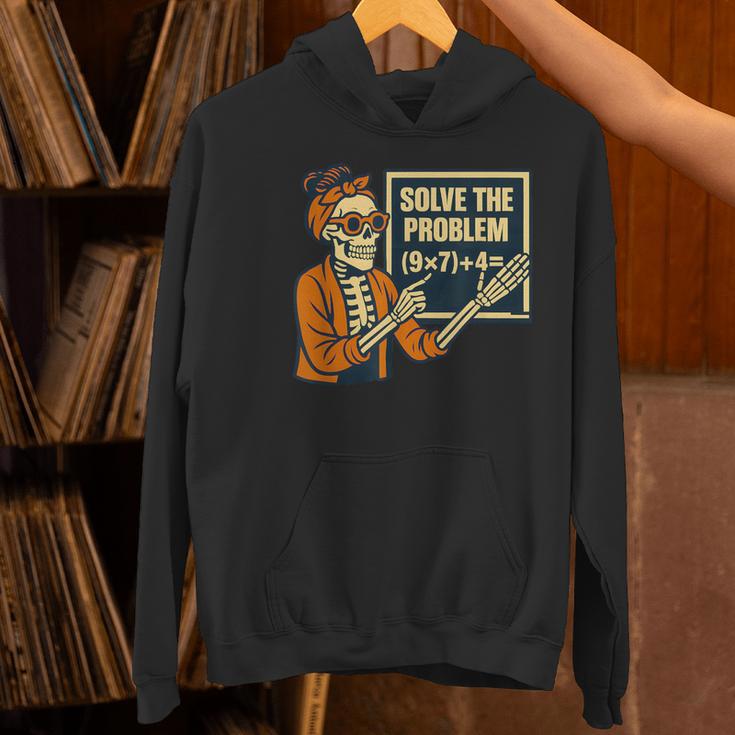 Halloween Teacher Six Seven Meme 6 7 Skeleton Spooky Costume Women's Hoodie, gift for family, gift for coworker