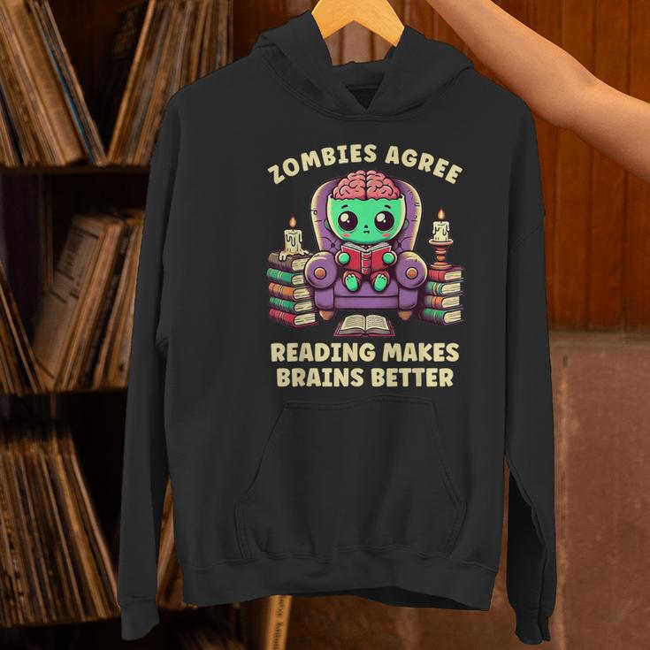 Halloween Teacher Zombie Reading Is Good For Brains Women's Hoodie, gift for family, gift for coworker Halloween Teacher Zombie Reading Is Good For Brains Women's Hoodie, gift for family, gift for coworker