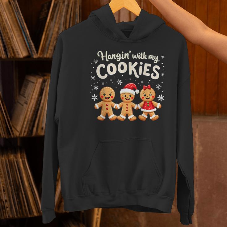 Hangin With My Cookies Gingerbread Christmas Teacher Women's Hoodie, gift for family, gift for coworker