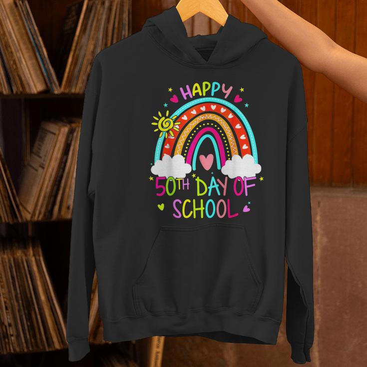 Happy 50th Days Of School Rainbow Teacher 50 Days Smarter Women's Hoodie, gift for family, gift for coworker