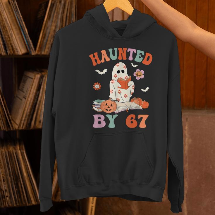 Haunted By 67 Boo Ghost Teacher 6 7 Halloween Costume Women's Hoodie, gift for family, gift for coworker