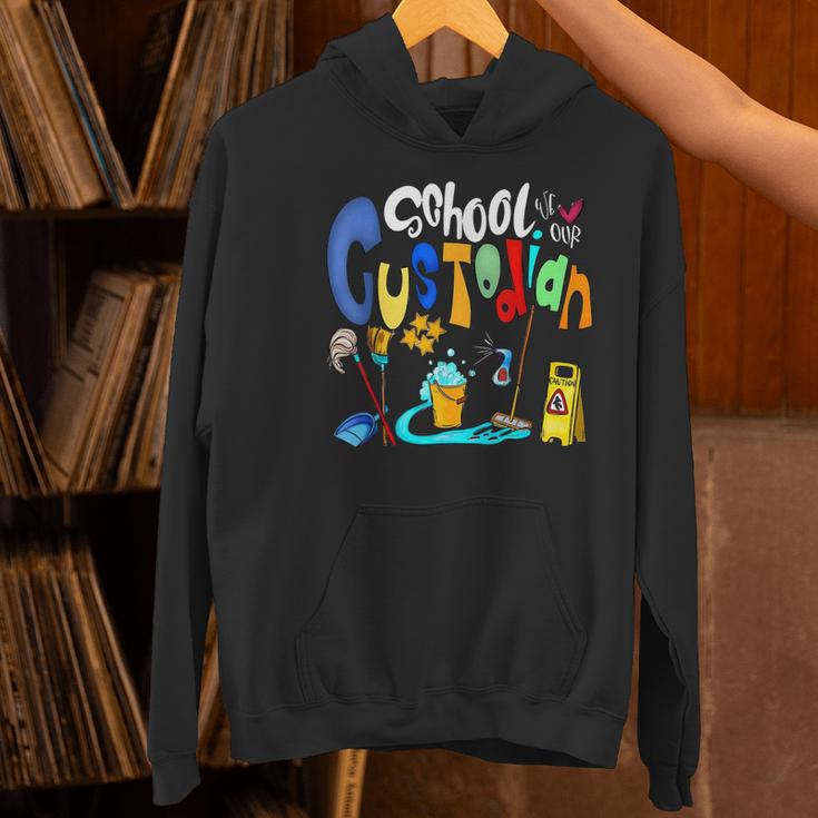We Heart Love Our School Custodian For Teacher & Kids Women's Hoodie, gift for family, gift for coworker We Heart Love Our School Custodian For Teacher & Kids Women's Hoodie, gift for family, gift for coworker