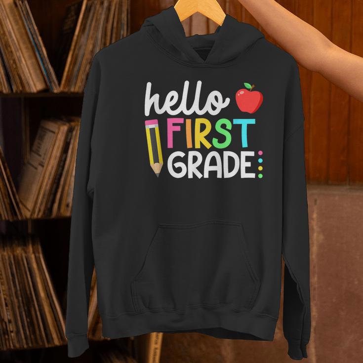 Hello First Grade Team 1st Grade Back To School Teacher Kids Women's Hoodie, First Grade Teacher Hoodies, gift for family, gift for coworker Hello First Grade Team 1st Grade Back To School Teacher Kids Women's Hoodie, First Grade Teacher Hoodies, gift for family, gift for coworker