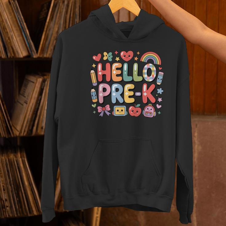 Hello Pre-K Back To School Teacher Student Fun Graphic Tee Women's Hoodie, gift for family, gift for coworker Hello Pre-K Back To School Teacher Student Fun Graphic Tee Women's Hoodie, gift for family, gift for coworker