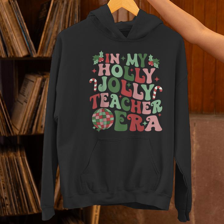 In My Holly Xmas Jolly Teacher Era Teacher Vibes Christmas For Men Women Kids Women's Hoodie, gift for family, gift for coworker