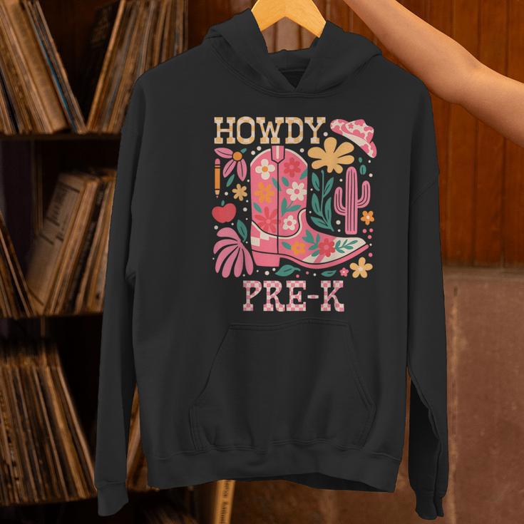 Howdy Pre-K Cowgirls Teacher Back To School Women's Hoodie, gift for family, gift for coworker