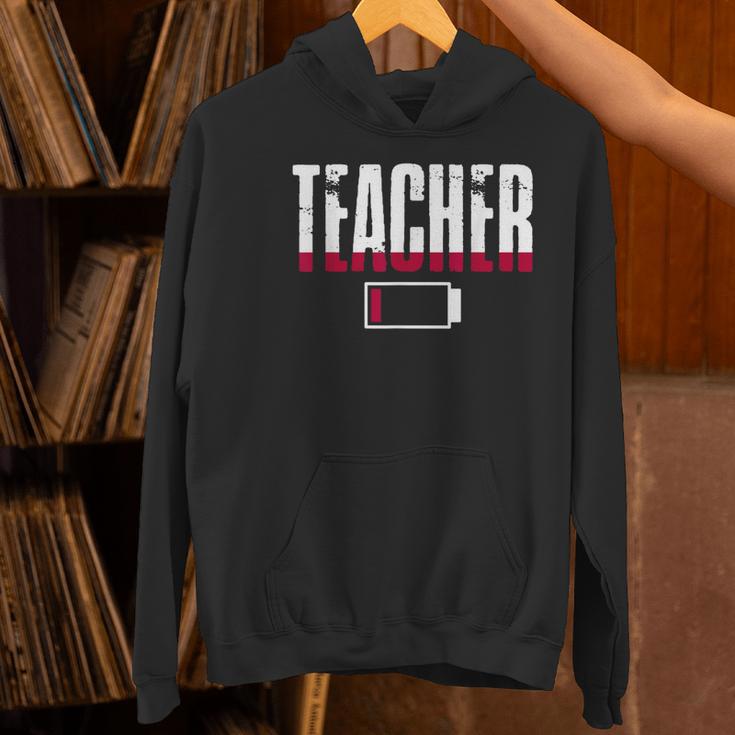 Humor Teacher Empty Battery Power Men Women Women's Hoodie, gift for family, gift for coworker