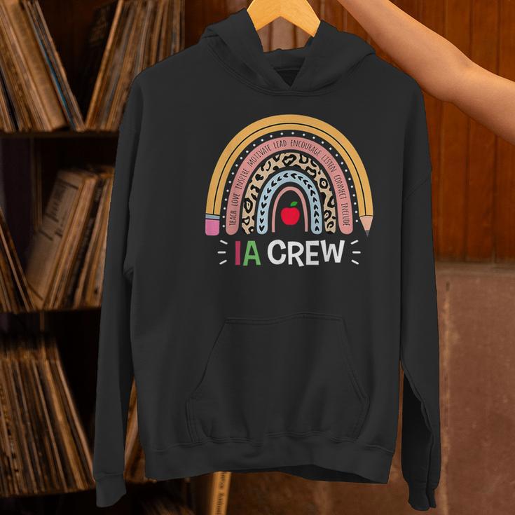 IA Crew Instructional Assistant Rainbow Teachers Aide Women's Hoodie, gift for family, gift for coworker IA Crew Instructional Assistant Rainbow Teachers Aide Women's Hoodie, gift for family, gift for coworker