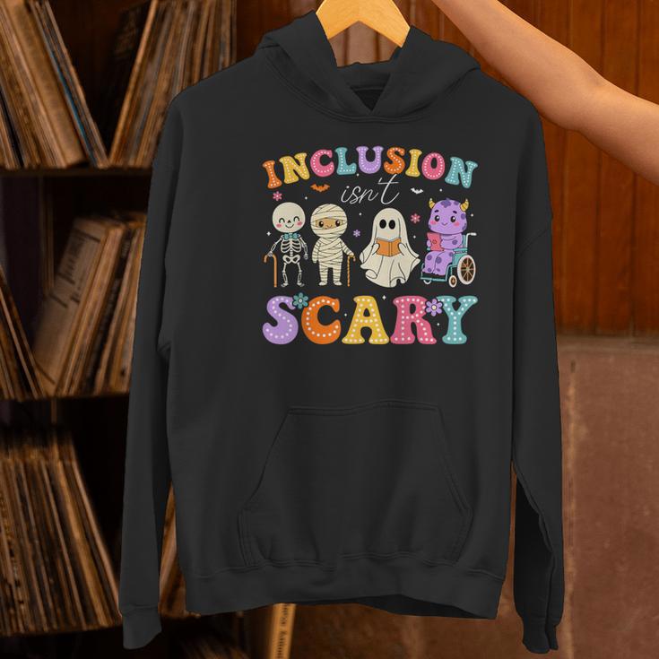 Inclusion Isn't Scary Ghost Halloween SLP Sped Teacher Women's Hoodie, gift for family, gift for coworker Inclusion Isn't Scary Ghost Halloween SLP Sped Teacher Women's Hoodie, gift for family, gift for coworker