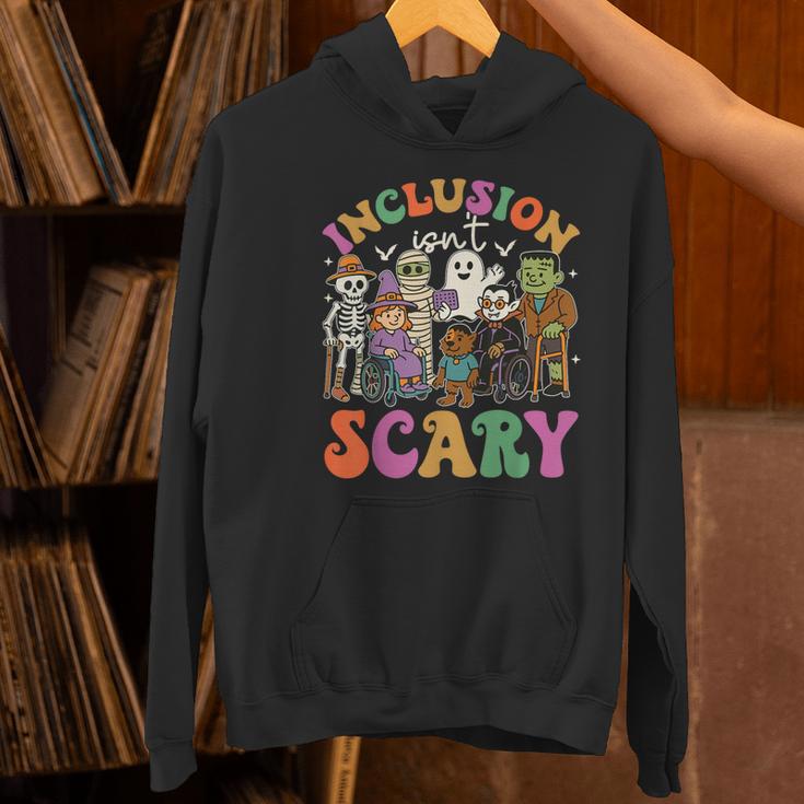 Inclusion Isnt Scary Halloween Skeleton Ghost Sped Teacher Women's Hoodie, gift for family, gift for coworker Inclusion Isnt Scary Halloween Skeleton Ghost Sped Teacher Women's Hoodie, gift for family, gift for coworker