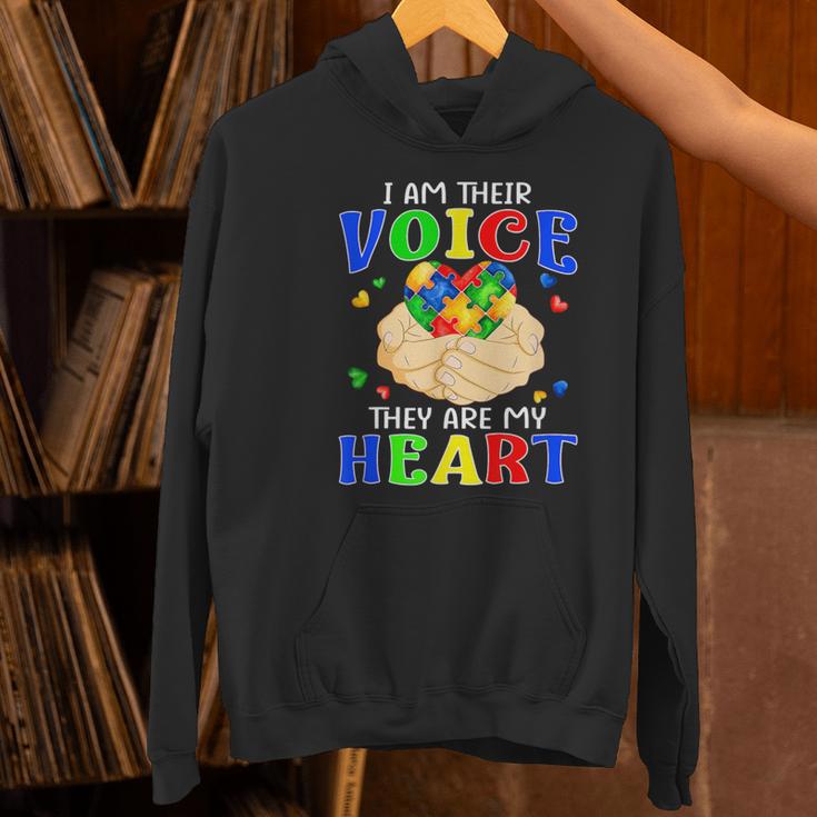 I Am Their Voice They Are My Heart Autism Awareness Teacher Women's Hoodie, gift for family, gift for coworker I Am Their Voice They Are My Heart Autism Awareness Teacher Women's Hoodie, gift for family, gift for coworker