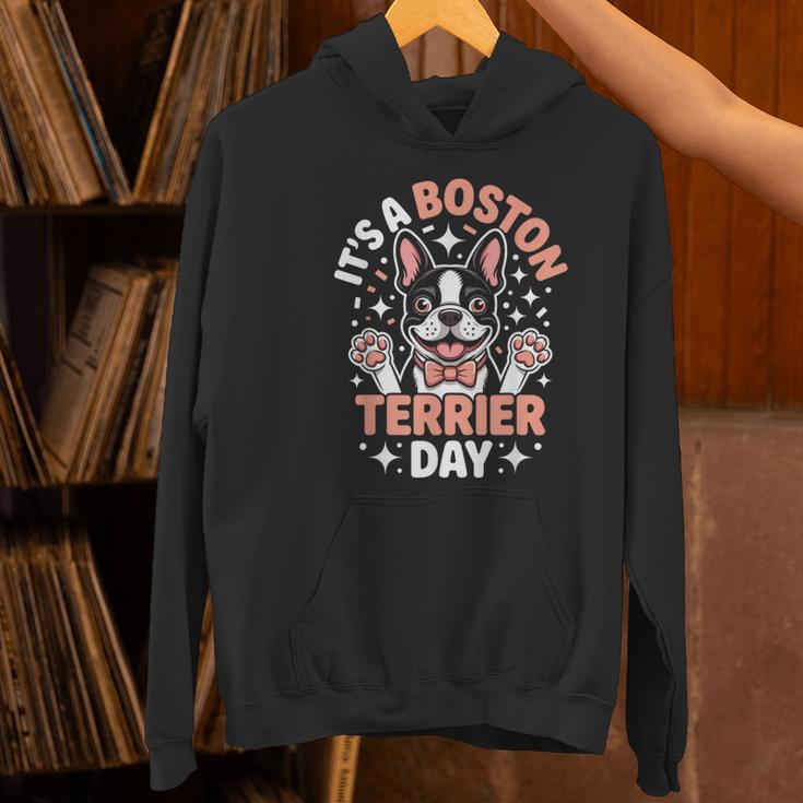 It’s A Boston Terrier Day Pet Cute Dog Lover Cartoon Women's Hoodie, gift for family, gift for coworker