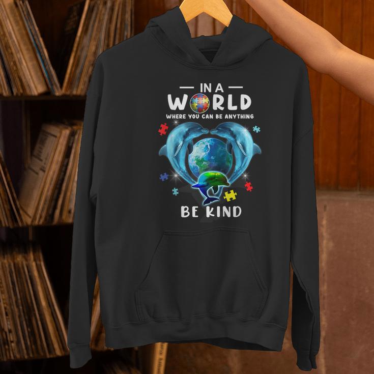 Be Kind Dolphin Autism Awareness Back To School Teacher Men Women Kids Women's Hoodie, gift for family, gift for coworker Be Kind Dolphin Autism Awareness Back To School Teacher Men Women Kids Women's Hoodie, gift for family, gift for coworker