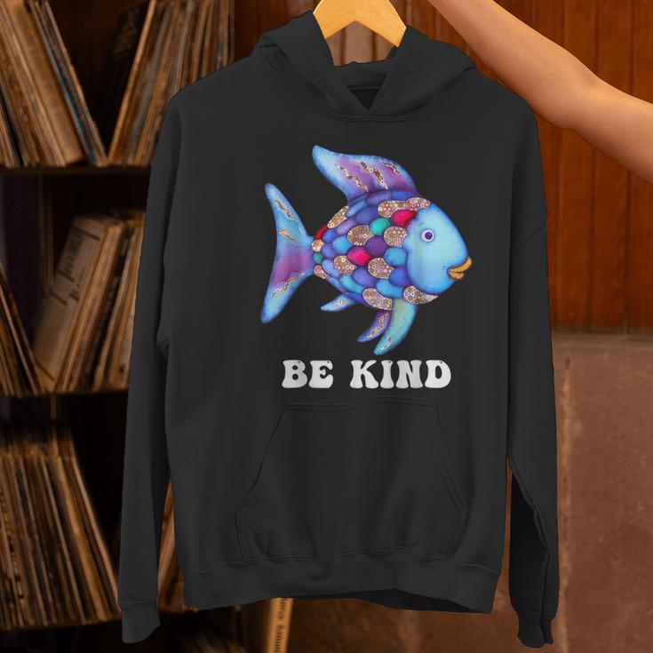 Be Kind Rainbow Fish Teacher Life Teaching Back To School Women's Hoodie, gift for family, gift for coworker