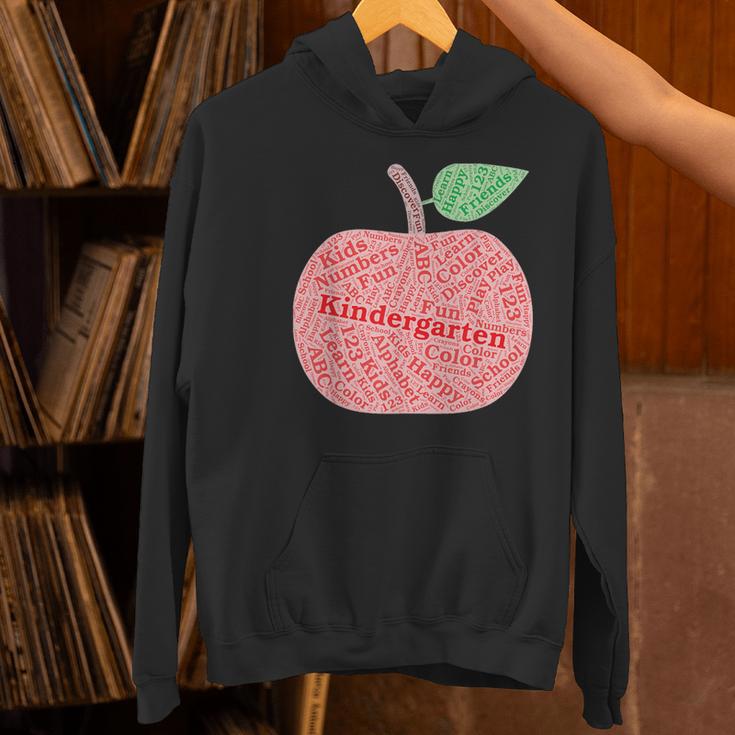 Kindergarten Apple Word Art For Teachers & Students Women's Hoodie, gift for family, gift for coworker Kindergarten Apple Word Art For Teachers & Students Women's Hoodie, gift for family, gift for coworker