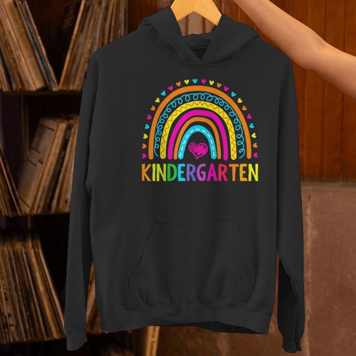 Kindergarten Rainbow Girls Boys Teacher First Day Of School Women's Hoodie, gift for family, gift for coworker Kindergarten Rainbow Girls Boys Teacher First Day Of School Women's Hoodie, gift for family, gift for coworker