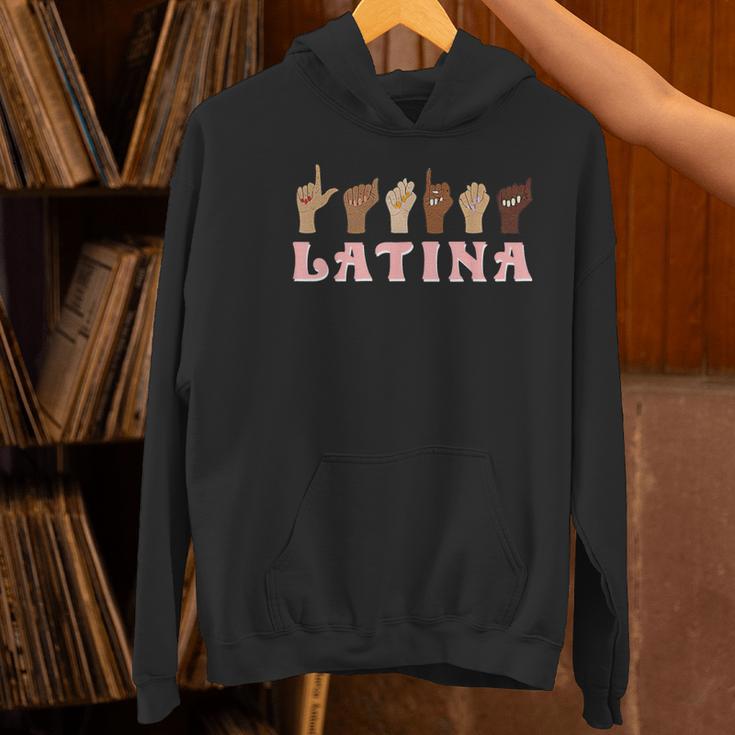 Latina ASL American Sign Language Latina Power ASL Teacher Women's Hoodie, gift for family, gift for coworker Latina ASL American Sign Language Latina Power ASL Teacher Women's Hoodie, gift for family, gift for coworker